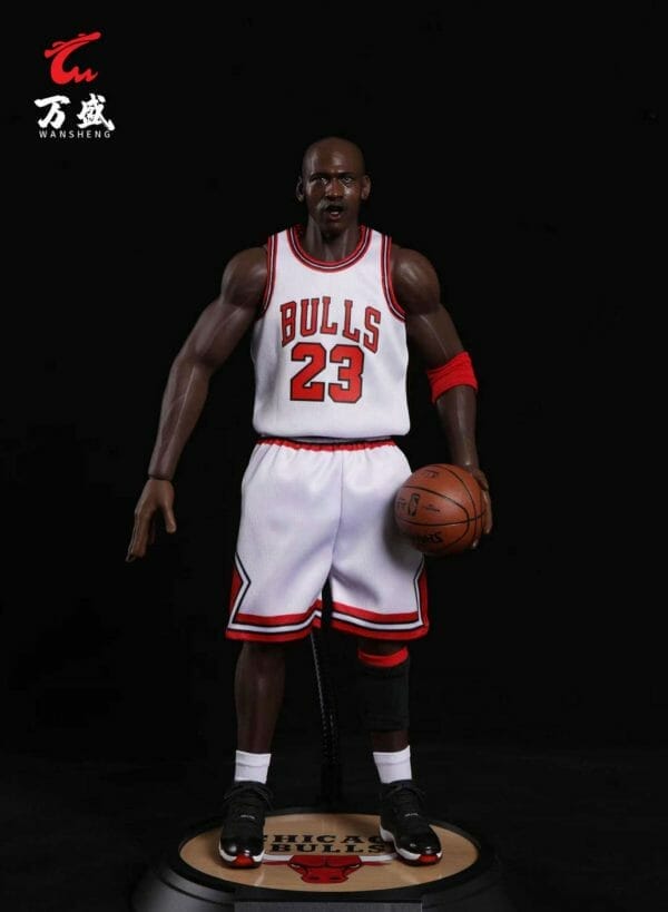 307035948 174665418420627 5467788762530411676 n 1 WS AT-23W NBA Jordan Double Head Version White Jersey 1/6 Scale